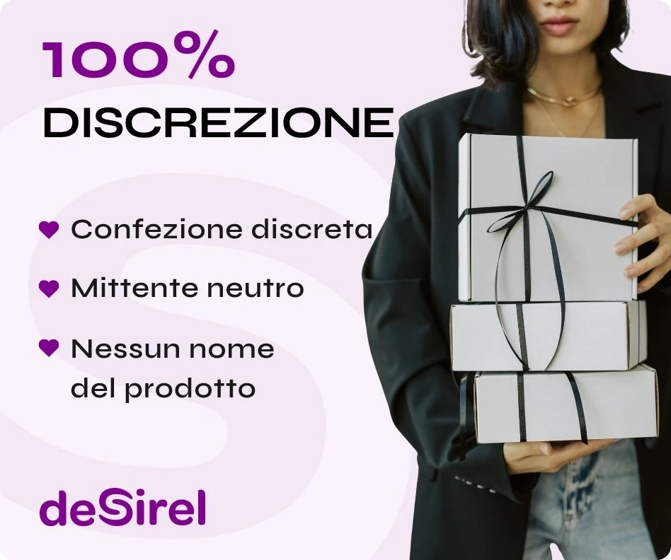 Con oltre 20 anni di esperienza professionale, abbiamo perfezionato l'arte della discrezione per garantire la tua privacy e la tua tranquillità. | Desirel.it Sexy Shop Italia