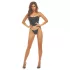 Bombshell - corsetto e tanga leopardato - nero - L