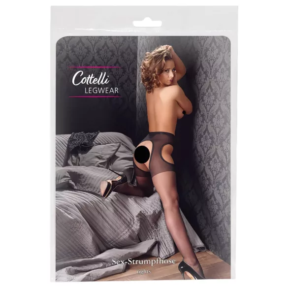 Cottelli - Collant sexy - Nero - L/XL