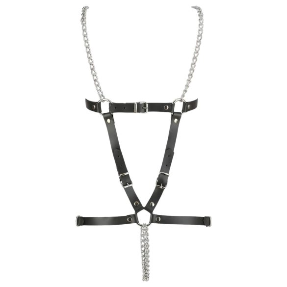 ZADO - body harness in pelle con catene - nero (S-L)