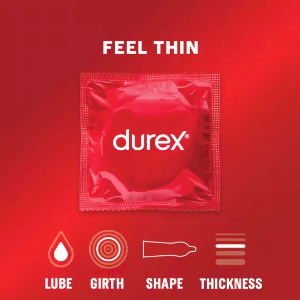 Durex - preservativi ultrasottili - sensazione naturale - confezione da 3