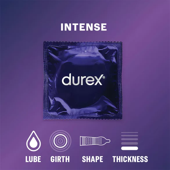 Durex Intense - preservativi stimolanti con rilievi e punti - 10 pezzi