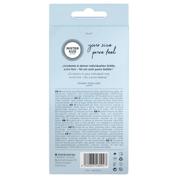 Mister Size - preservativo sottile - 47mm - confezione da 10