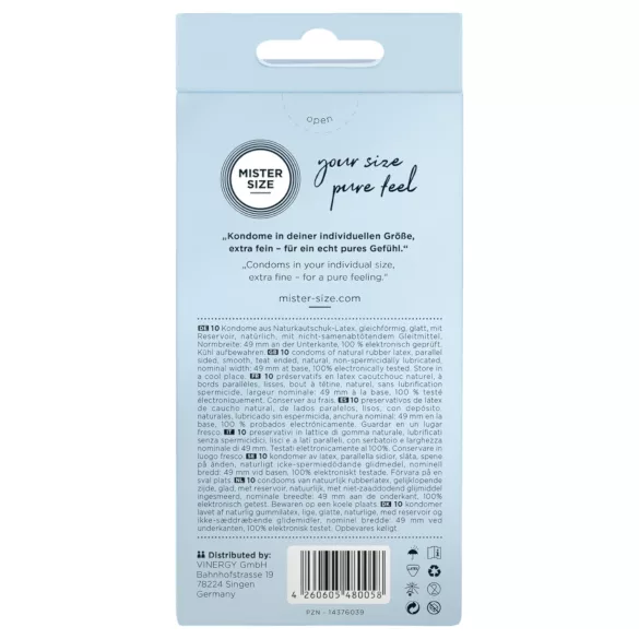 Mister Size - preservativo ultrasottile - 49mm - confezione da 10