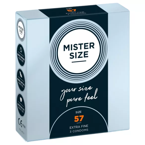 Mister Size - preservativo ultrasottile - 57mm - confezione da 3