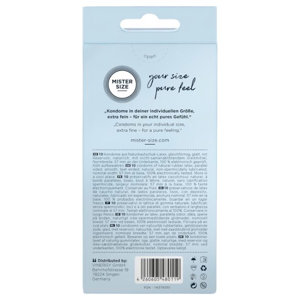 Mister Size - preservativo sottile - 57mm - confezione 10 pezzi