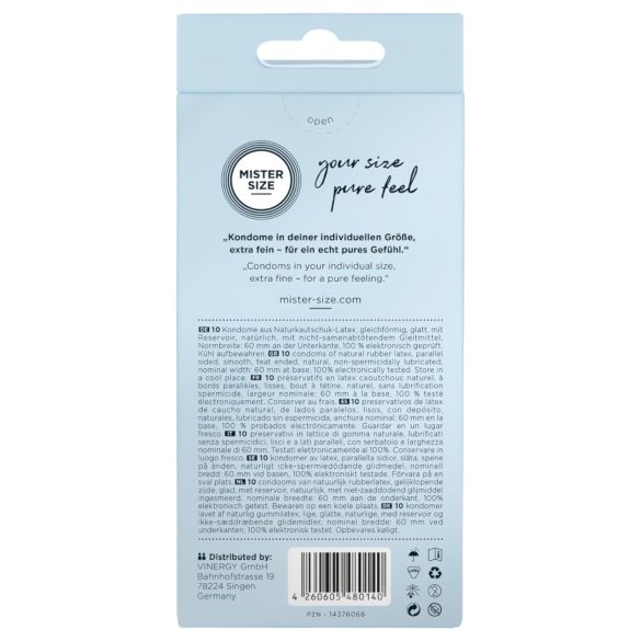 Mister Size - preservativo sottile - 60 mm - confezione da 10 pezzi