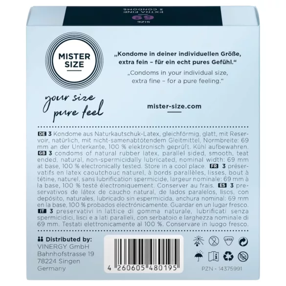 Mister Size - preservativo sottile - 69mm - 3 pezzi