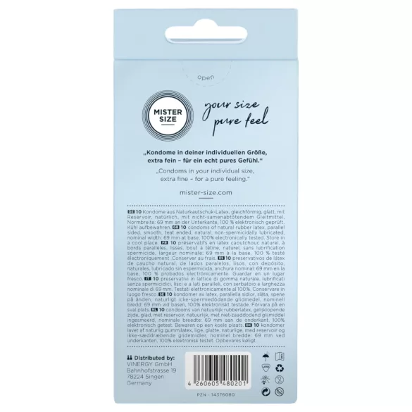 Mister Size - preservativo ultrasottile - 69mm - confezione da 10