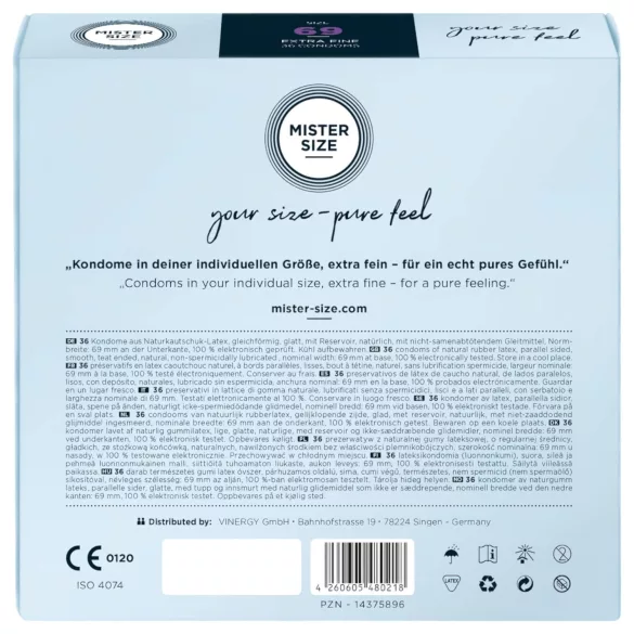 Mister Size - preservativi ultrasottili - 69mm - confezione da 36