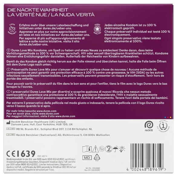 Durex Love Mix - preservativi assortiti - confezione da 40 pezzi
