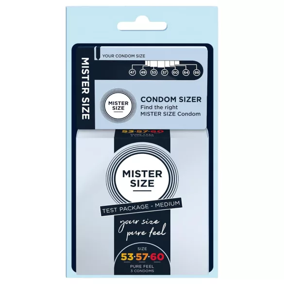 Mister Size - preservativi tester con misuratore pene - 3 pezzi
