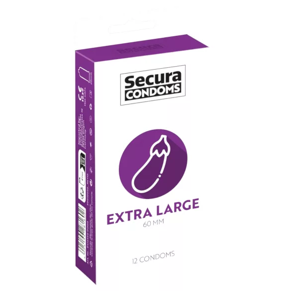 Secura Melanzana - preservativo extra grande - 60 mm (12 pz)
