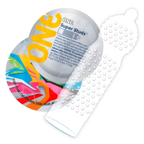 ONE Super Studs - preservativi stimolanti puntinati - 12 pezzi