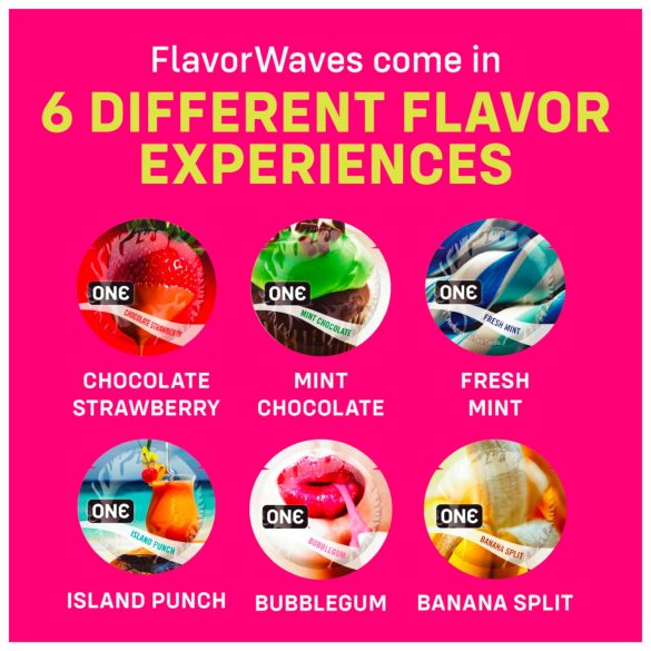 ONE Flavor Waves - preservativi aromatizzati - assortiti - 12 pezzi