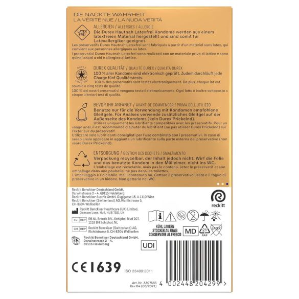 Durex Hautnah - preservativi senza lattice - confezione da 10
