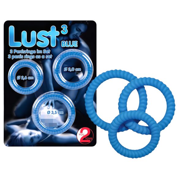 You2Toys - Trilogy di anelli per il pene Lust - blu
