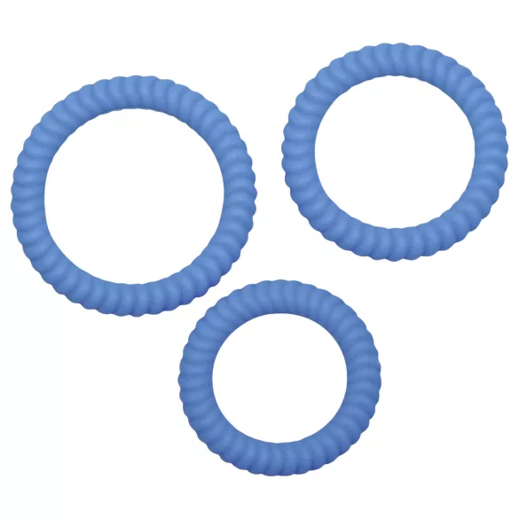 You2Toys - anello fallico triplo - silicone blu