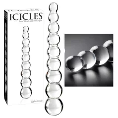 Icicles No. 2 - dildo in vetro con sfere - trasparente