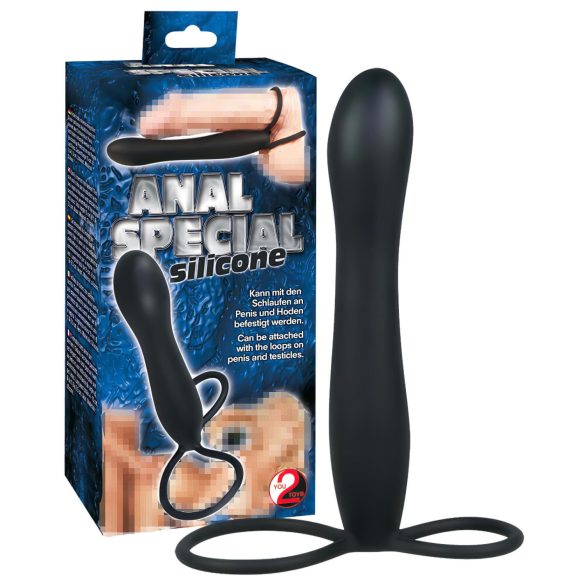 You2Toys - Dildo anale speciale con anello fallico - nero