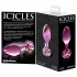 Icicles n. 48 - plug anale in vetro con fiore (rosa)