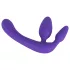 Tripla - dildo strap-on senza cintura - triplo stimolo - silicone viola