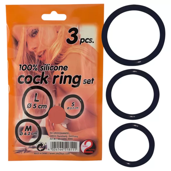 You2Toys - Anello fallico triplo - silicone nero