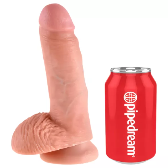 King Cock - dildo realistico con testicoli - 18 cm - colore naturale