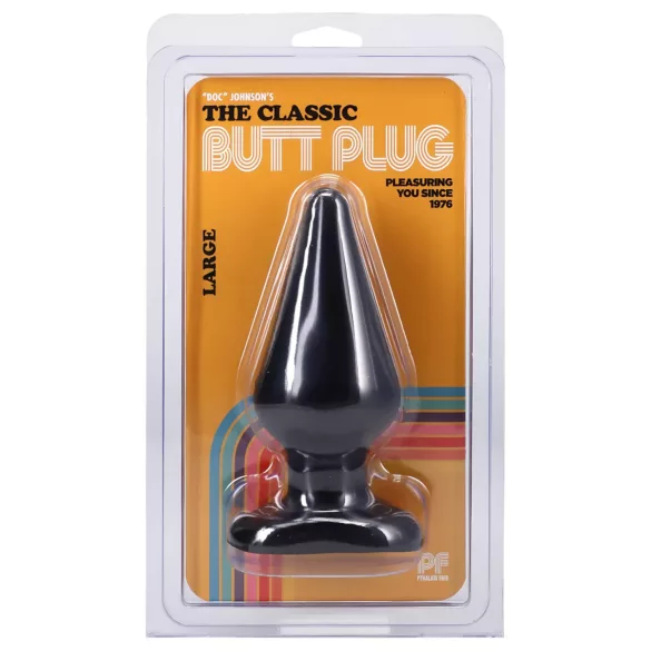 Doc Johnson - plug anale - grande, classico, nero - 14,5 cm