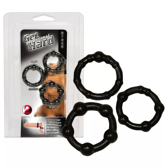 You2Toys - Set anelli fallici - silicone nero - 3 pezzi