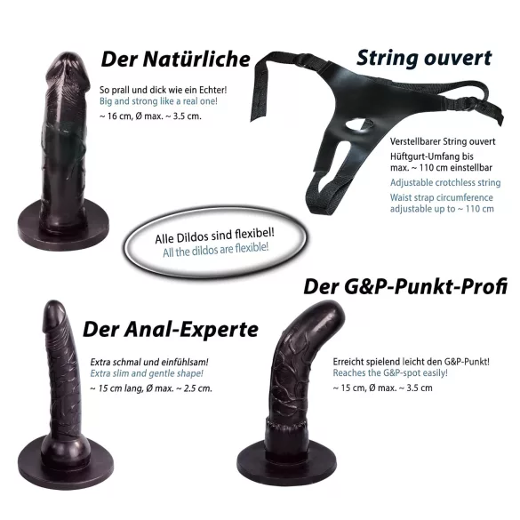 You2Toys - Set dildo con imbracatura - nero