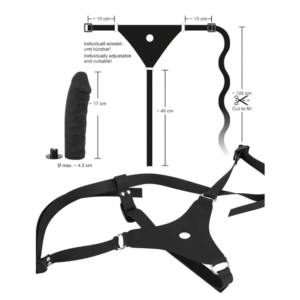 You2Toys - Strap-on in silicone - dildo indossabile (nero)