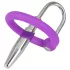 Plug penieno - anello in silicone per glande con dilatatore conico (viola-argento)