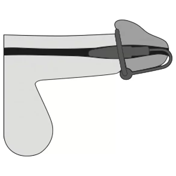 Plug penieno - anello in silicone per glande con dilatatore conico (viola-argento)