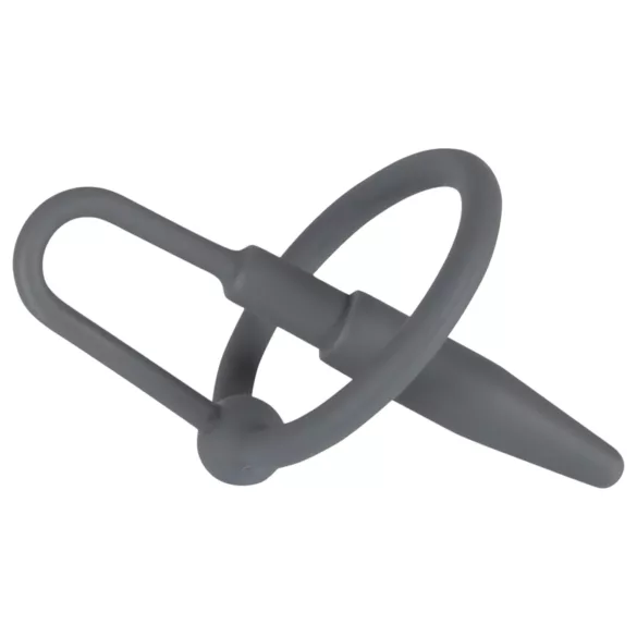 Penisplug - anello pene in silicone con dilatatore conico - grigio
