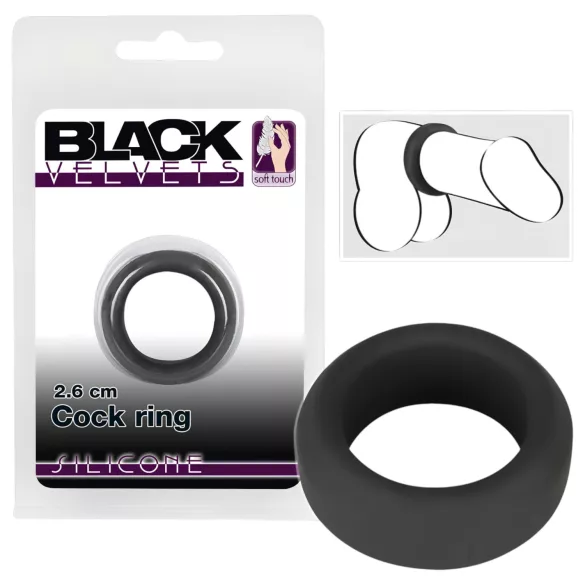 Black Velvets - anello fallico spesso - silicone nero 2,6 cm