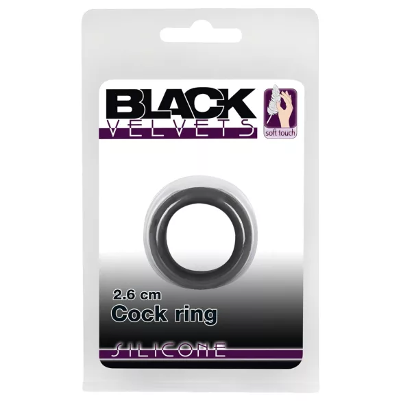 Black Velvets - anello fallico spesso - silicone nero 2,6 cm