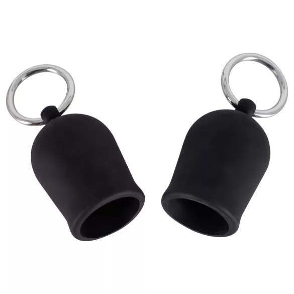 Black Velvets - succhiatore capezzoli con anello metallico - nero