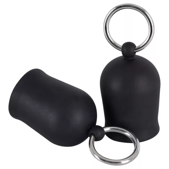 Black Velvets - succhiatore capezzoli con anello metallico - nero