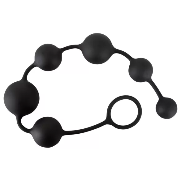 Black Velvets - dildo anale con 6 perle (nero)
