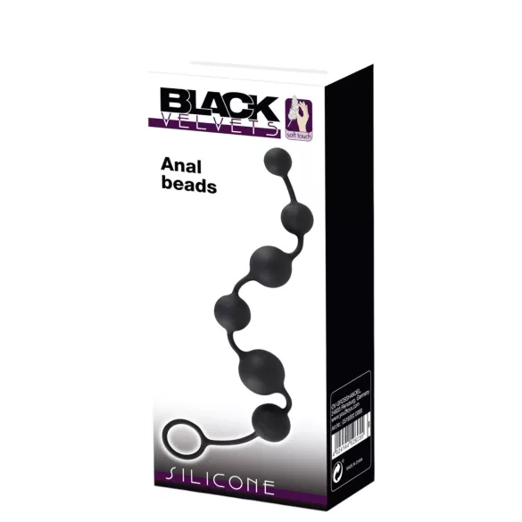 Black Velvets - dildo anale con 6 perle (nero)