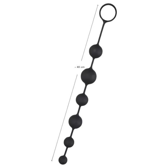Black Velvets - dildo anale con 6 perle (nero)