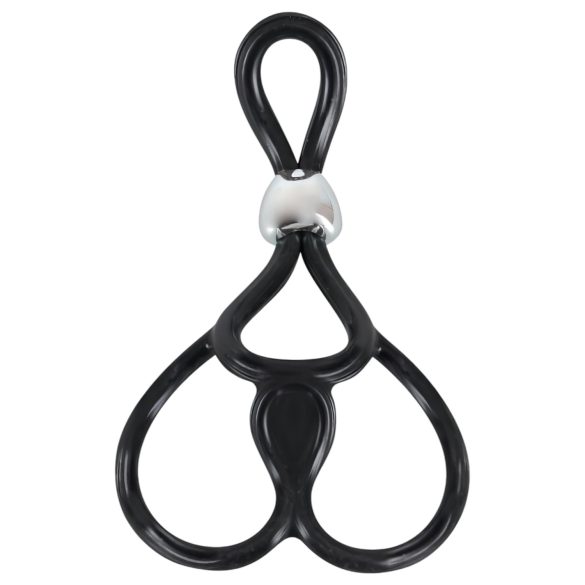 You2Toys - anello triplo regolabile per pene e testicoli - silicone nero