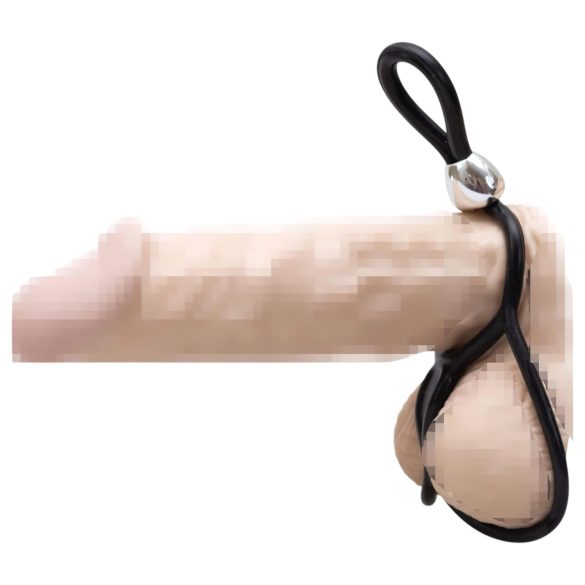 You2Toys - anello triplo regolabile per pene e testicoli - silicone nero