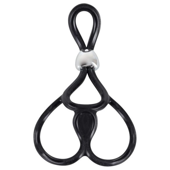 You2Toys - anello triplo regolabile per pene e testicoli - silicone nero