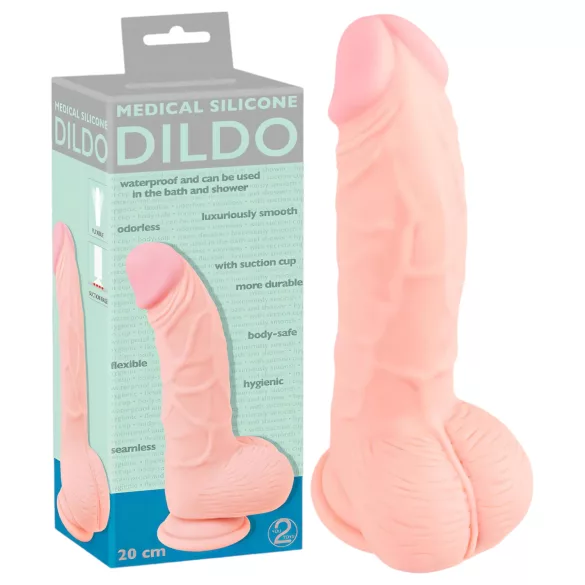Medical - dildo realistico in silicone medico 20cm - color carne