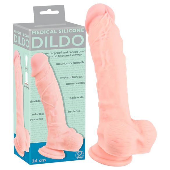 Dildo medico in silicone (24 cm) – naturale