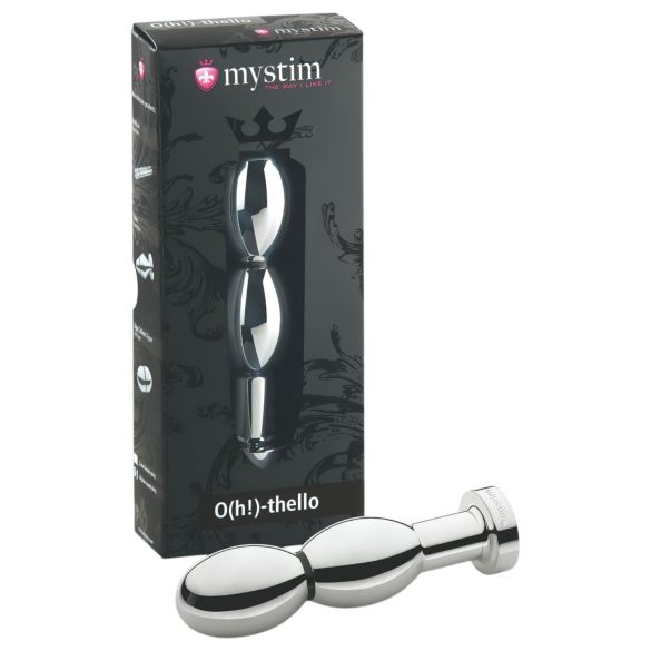 Mystim O(h!)-thello - plug anale elettro in argento sferico