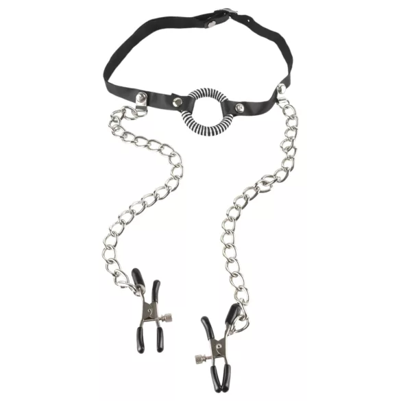Fetish O-ring - morsetto bocca e pinze per capezzoli