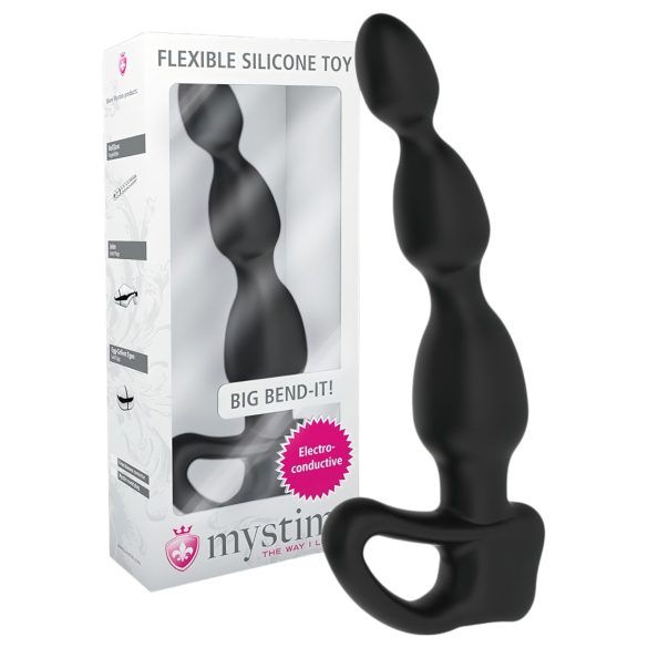 mystim Big Bend-it! - Grande dildo anale elettro sferico (nero)